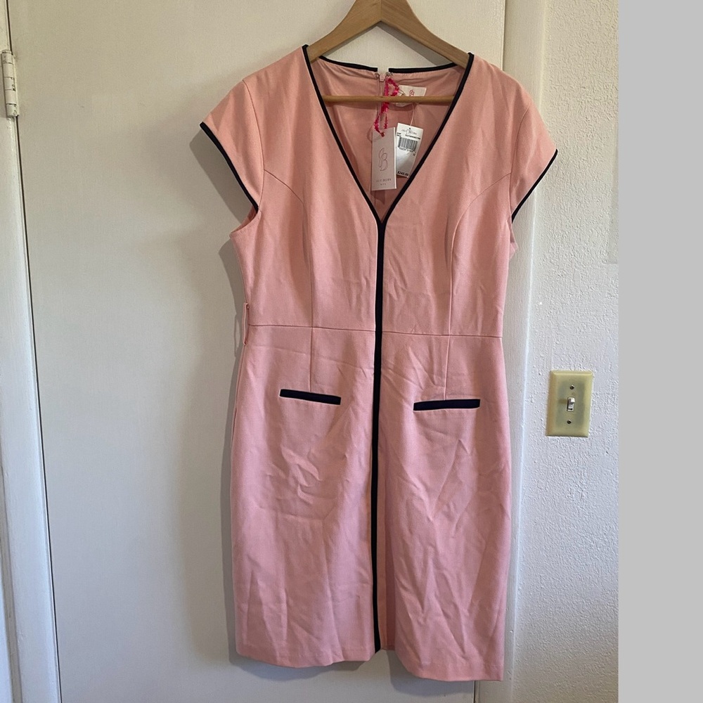 Julie Brown NYC Shila Pink Sheath Dress NWT‎ Size 12 Mod Classic Office Cocktail